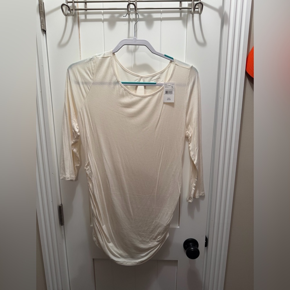 Motherhood Maternity Ivory Long Sleeve Tee